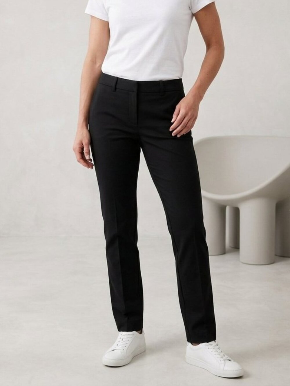 Gap True Straight Leg Dress Pants Black Two-Way Stretch Womens Size 2R Work
